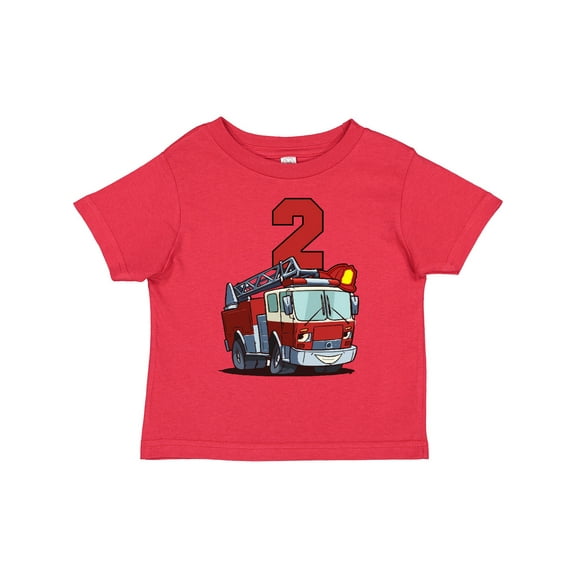 Inktastic 2nd Birthday Fire Truck Boys or Girls Toddler T-Shirt