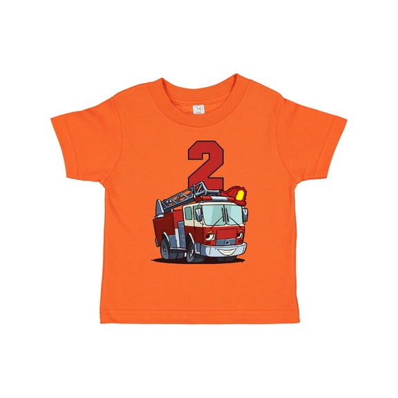 Inktastic 2nd Birthday Fire Truck Boys or Girls Toddler T-Shirt