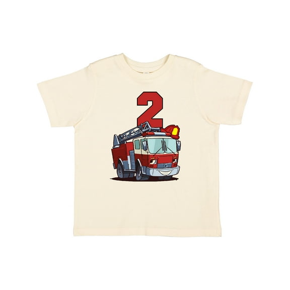 Inktastic 2nd Birthday Fire Truck Boys or Girls Toddler T-Shirt