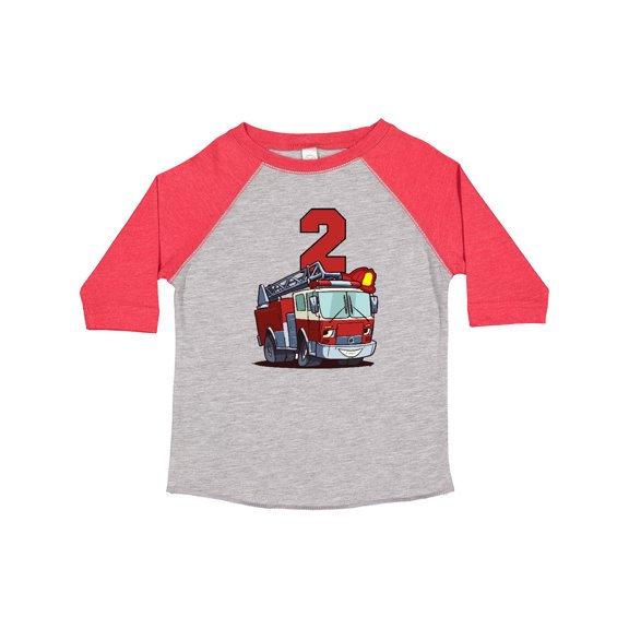 Inktastic 2nd Birthday Fire Truck Boys or Girls Toddler T-Shirt