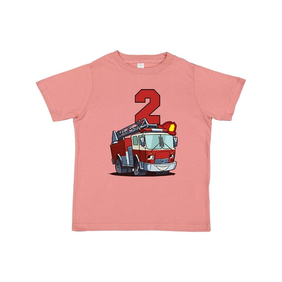 Inktastic 2nd Birthday Fire Truck Boys or Girls Toddler T-Shirt