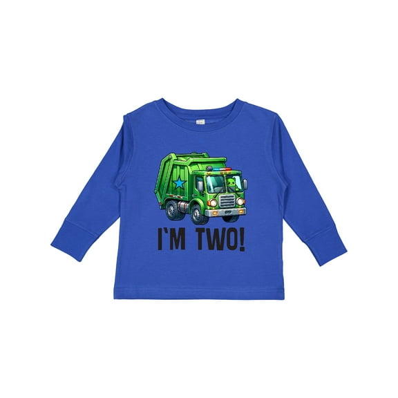 Inktastic 2nd Birthday Garbage Truck Party Boys Long Sleeve Toddler T-Shirt
