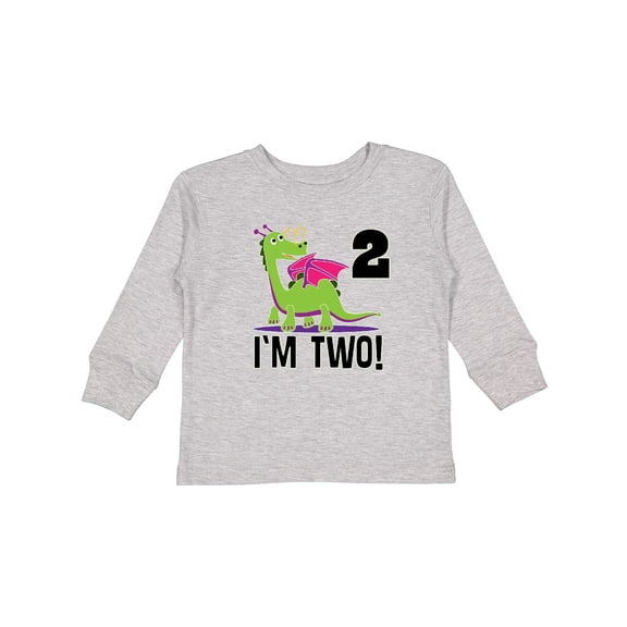 Inktastic 2nd Birthday Girl Dragon Girls Long Sleeve Toddler T-Shirt