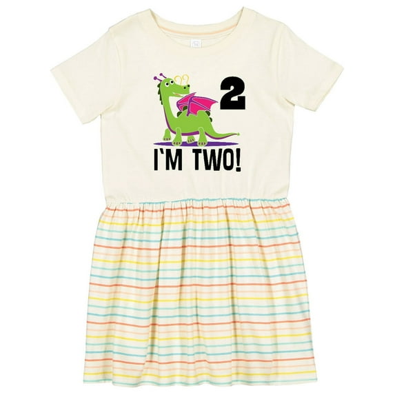 Inktastic 2nd Birthday Girl Dragon Girls Toddler Dress