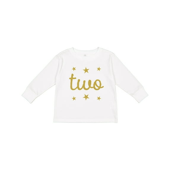 Inktastic 2nd Birthday Gold Two Boys or Girls Long Sleeve Toddler T-Shirt
