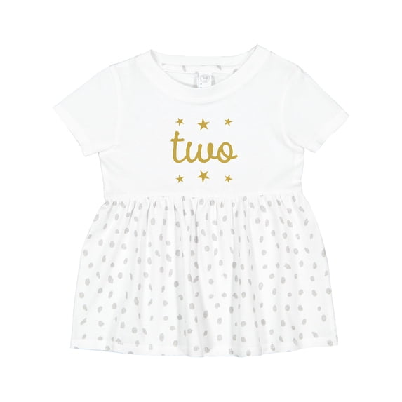 Inktastic 2nd Birthday Gold Two Girls Baby Dress