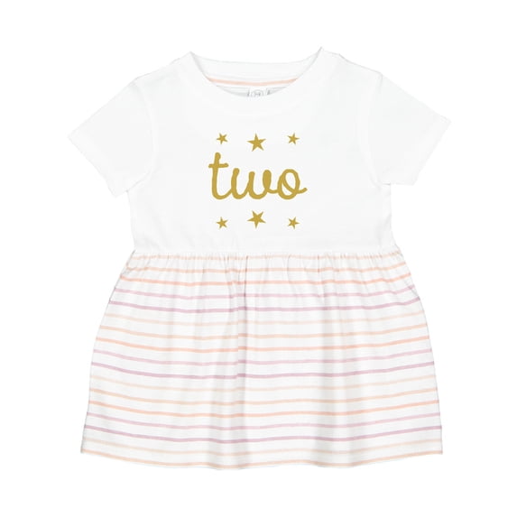 Inktastic 2nd Birthday Gold Two Girls Baby Dress