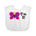 thumbnail image 1 of Inktastic 2nd Birthday I'm Two Girls Butterfly Girls Baby Bib, 1 of 4