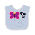 thumbnail image 1 of Inktastic 2nd Birthday I'm Two Girls Butterfly Girls Baby Bib, 1 of 4