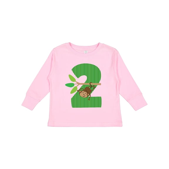 Inktastic 2nd Birthday Jungle Monkey Childs Boys or Girls Long Sleeve Toddler T-Shirt