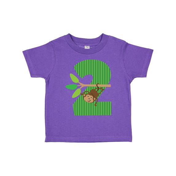 Inktastic 2nd Birthday Jungle Monkey Childs Boys or Girls Toddler T-Shirt