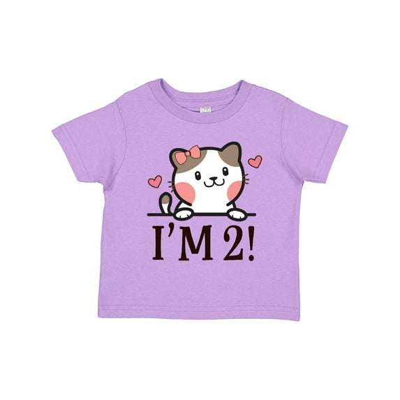 Inktastic 2nd Birthday Kitty 2 Year Old Girl Girls Toddler T-Shirt