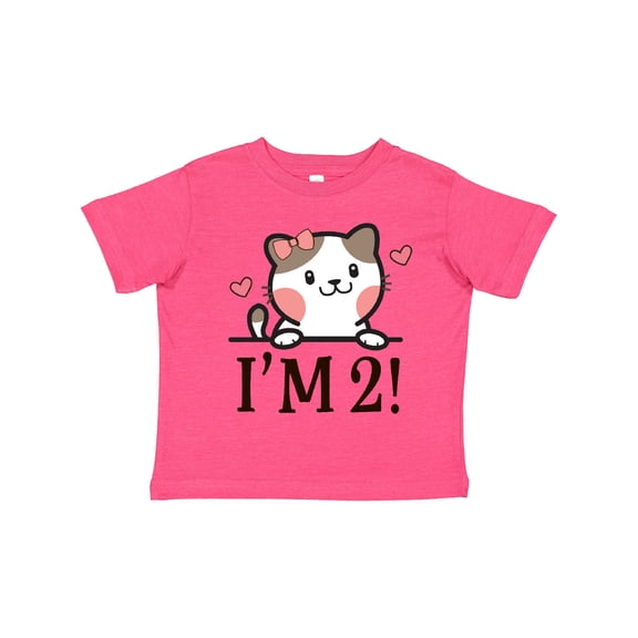 Inktastic 2nd Birthday Kitty 2 Year Old Girl Girls Toddler T-Shirt