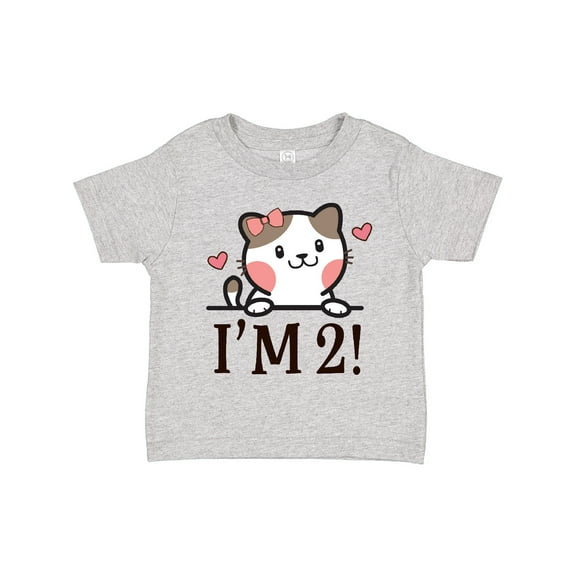 Inktastic 2nd Birthday Kitty 2 Year Old Girl Girls Toddler T-Shirt