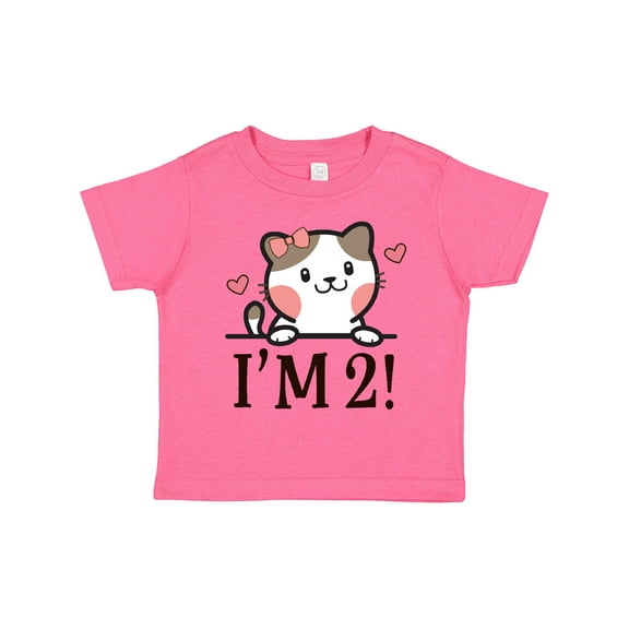 Inktastic 2nd Birthday Kitty 2 Year Old Girl Girls Toddler T-Shirt