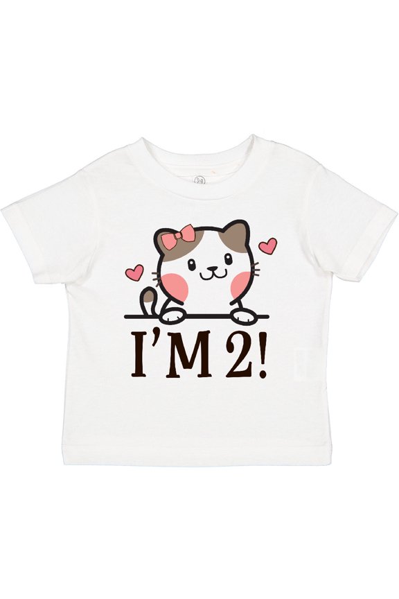 2nd Birthday Kitty 2 Year Old Girl Girls Toddler T-Shirt