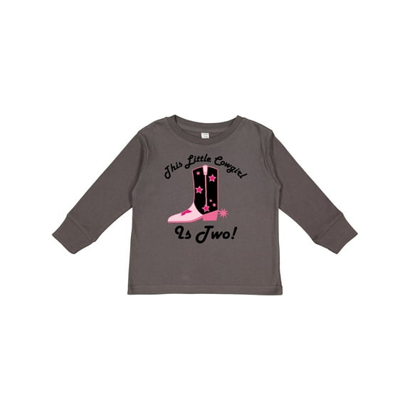 Inktastic 2nd Birthday Little Cowgirl 2 Year Old Girls Long Sleeve Toddler T-Shirt
