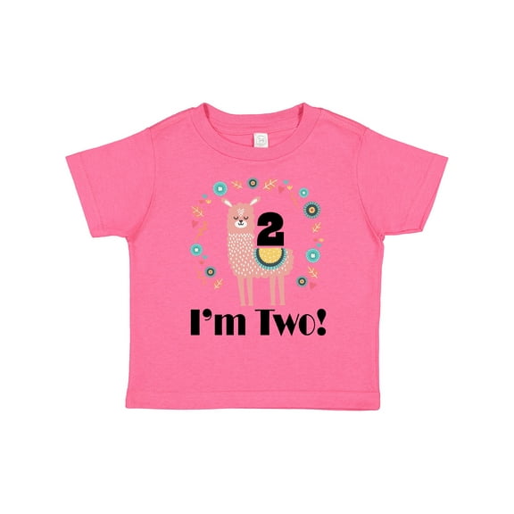 Inktastic 2nd Birthday Llama for Girl Girls Toddler T-Shirt