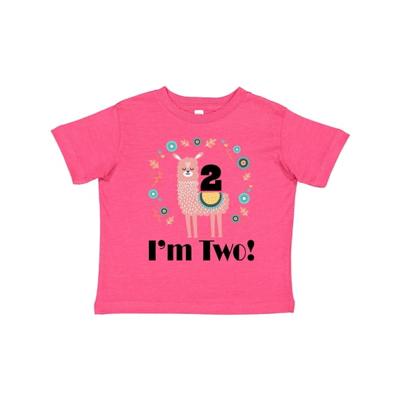 Inktastic 2nd Birthday Llama for Girl Girls Toddler T-Shirt