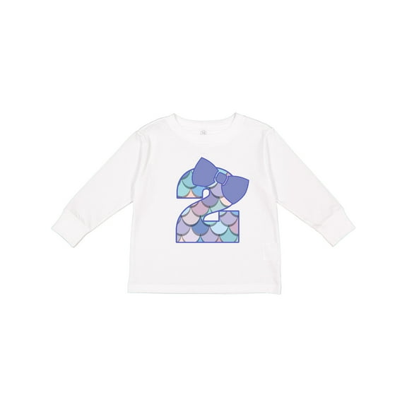 Inktastic 2nd Birthday Mermaid 2 Year Old Girl Girls Long Sleeve Toddler T-Shirt