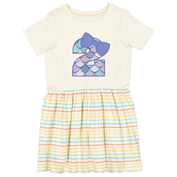 Inktastic 2nd Birthday Mermaid 2 Year Old Girl Girls Toddler Dress