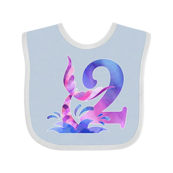 Inktastic 2nd Birthday Mermaid Tail Boys or Girls Baby Bib
