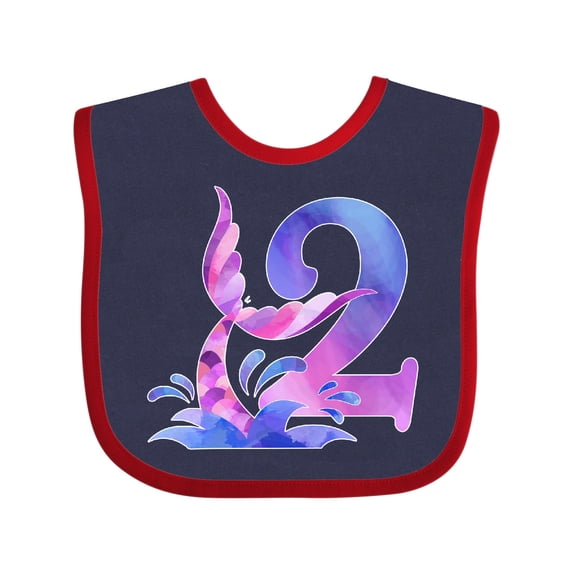 Inktastic 2nd Birthday Mermaid Tail Boys or Girls Baby Bib