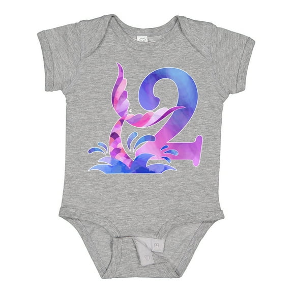 Inktastic 2nd Birthday Mermaid Tail Boys or Girls Baby Bodysuit