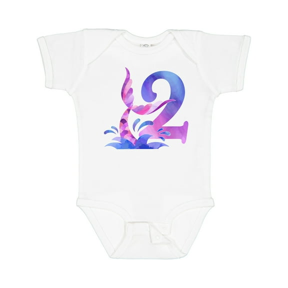 Inktastic 2nd Birthday Mermaid Tail Boys or Girls Baby Bodysuit