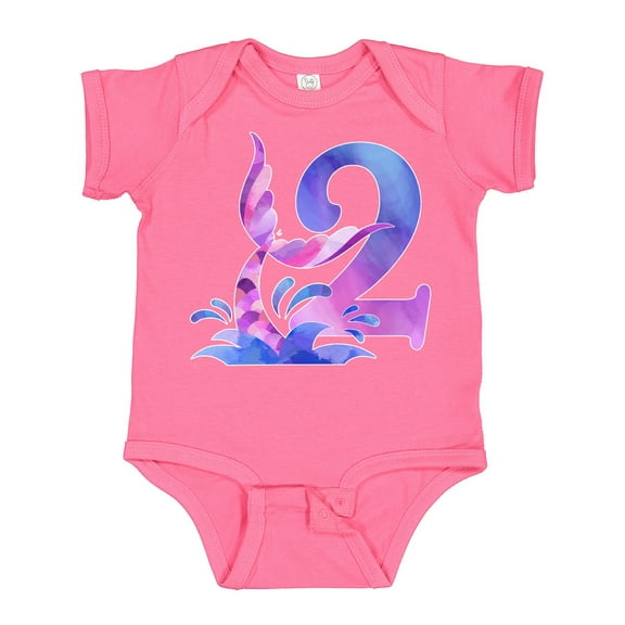 Inktastic 2nd Birthday Mermaid Tail Boys or Girls Baby Bodysuit