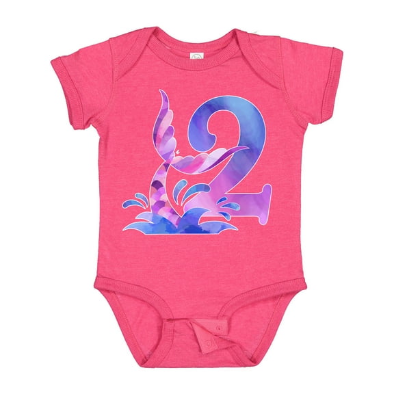 Inktastic 2nd Birthday Mermaid Tail Boys or Girls Baby Bodysuit