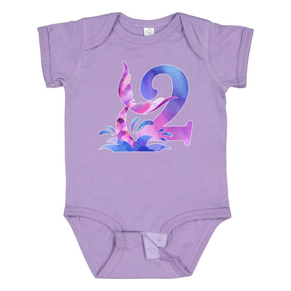 Inktastic 2nd Birthday Mermaid Tail Boys or Girls Baby Bodysuit