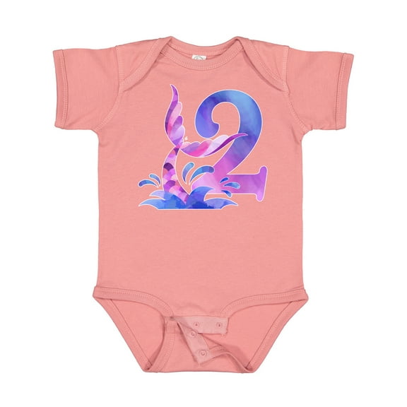Inktastic 2nd Birthday Mermaid Tail Boys or Girls Baby Bodysuit