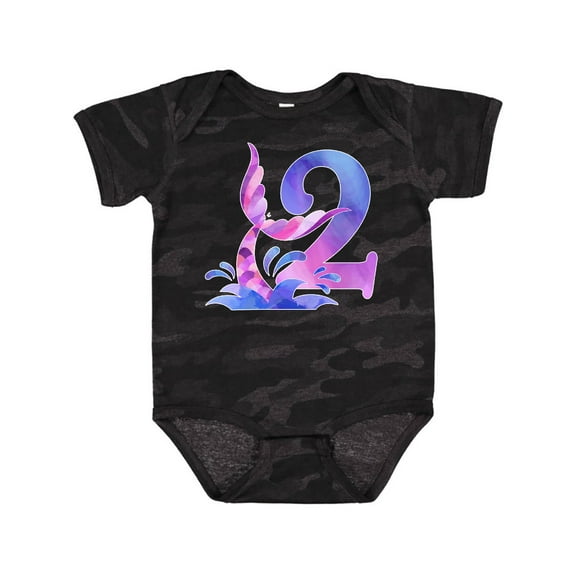 Inktastic 2nd Birthday Mermaid Tail Boys or Girls Baby Bodysuit