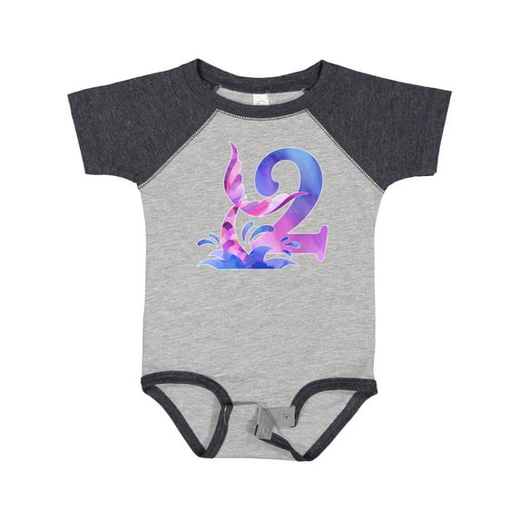 Inktastic 2nd Birthday Mermaid Tail Boys or Girls Baby Bodysuit