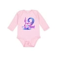 thumbnail image 1 of Inktastic 2nd Birthday Mermaid Tail Boys or Girls Long Sleeve Baby Bodysuit, 1 of 5