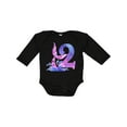 thumbnail image 1 of Inktastic 2nd Birthday Mermaid Tail Boys or Girls Long Sleeve Baby Bodysuit, 1 of 5