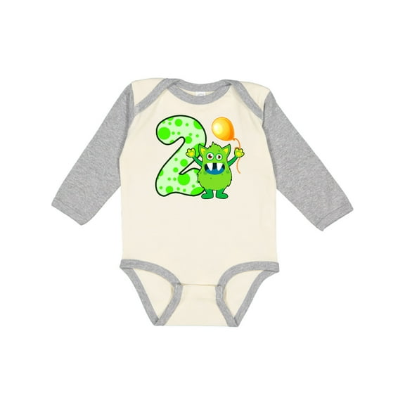 Inktastic 2nd Birthday Monster Boys or Girls Long Sleeve Baby Bodysuit
