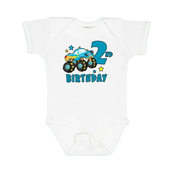 Inktastic 2nd Birthday Monster Truck Boys Baby Bodysuit