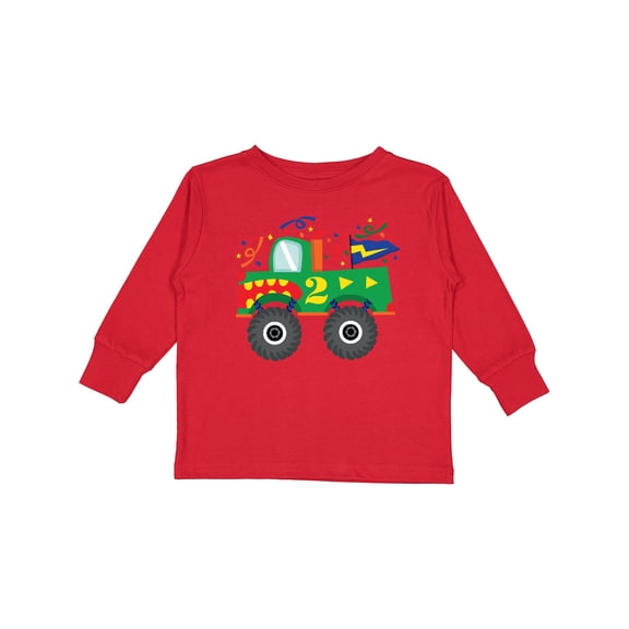 Inktastic 2nd Birthday Monster Truck Boys Long Sleeve Toddler T-Shirt