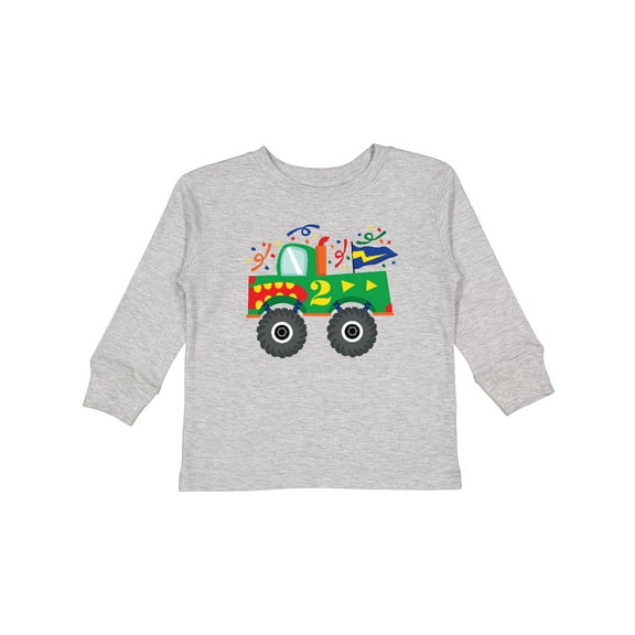 Inktastic 2nd Birthday Monster Truck Boys Long Sleeve Toddler T-Shirt
