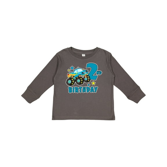 Inktastic 2nd Birthday Monster Truck Boys Long Sleeve Toddler T-Shirt