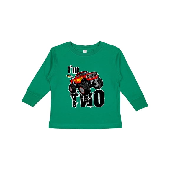 Inktastic 2nd Birthday Monster Truck Boys or Girls Long Sleeve Toddler T-Shirt