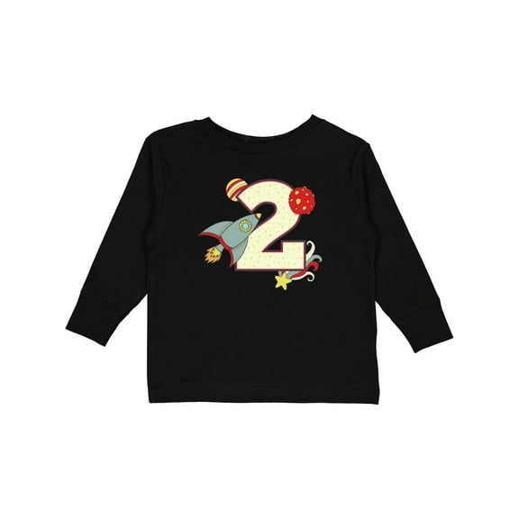 Inktastic 2nd Birthday Outer Space Theme Boys or Girls Long Sleeve Toddler T-Shirt