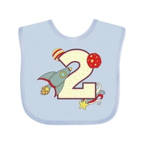 Inktastic 2nd Birthday Outer Space Theme Boys or Girls Baby Bib