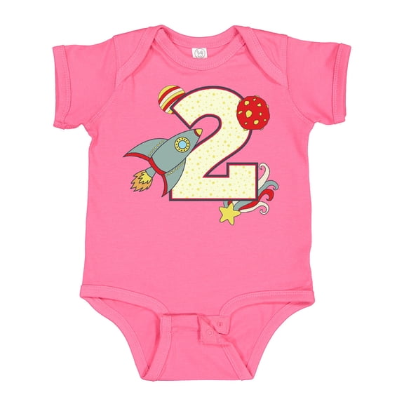 Inktastic 2nd Birthday Outer space Theme Boys or Girls Baby Bodysuit