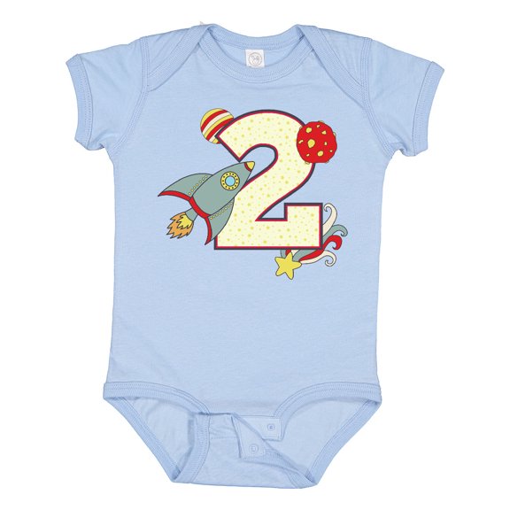 Inktastic 2nd Birthday Outer space Theme Boys or Girls Baby Bodysuit