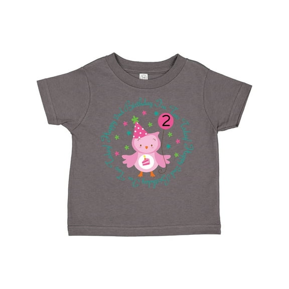 Inktastic 2nd Birthday Owl I'm Two Years Old Girls Girls Toddler T-Shirt