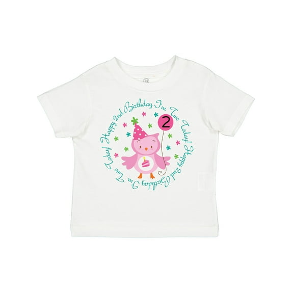 Inktastic 2nd Birthday Owl I'm Two Years Old Girls Girls Toddler T-Shirt