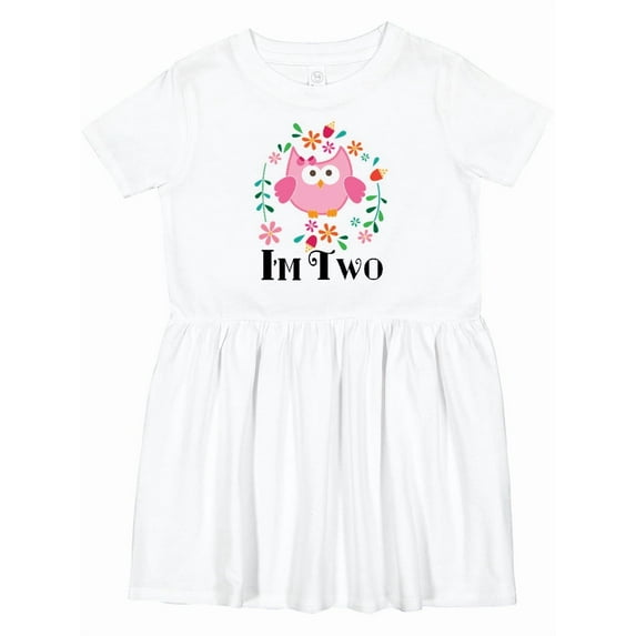 Inktastic 2nd Birthday Owl for 2 Year Old Girls Girls Toddler Dress